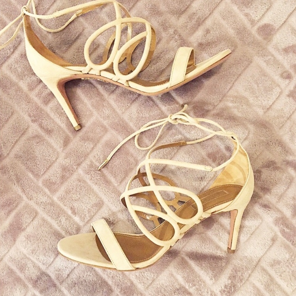 Aquazzura suede strapped lace up sandals